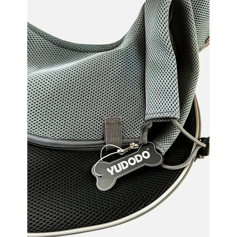 Yudodo Gray Pet Carrier Shoulder Bag Mesh Breathable Size Small
